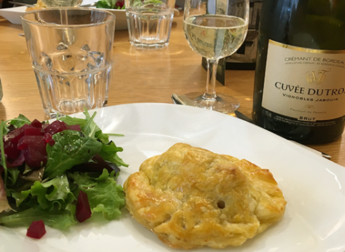 Tourtière de foie gras, champignons et châtaignes