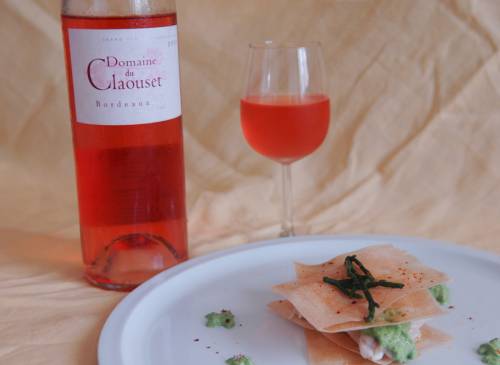 Mille feuilles de maigre et sa chantilly de salicorne au Bordeaux Rosé