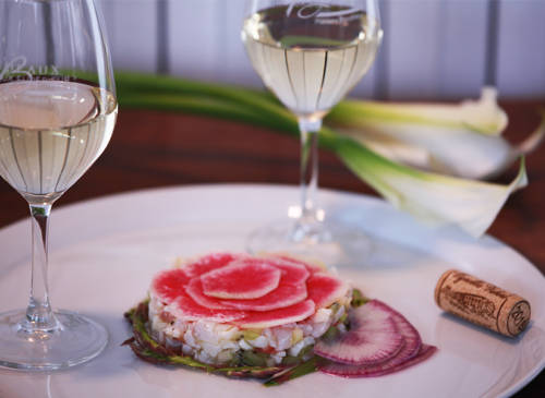 Tartare de bar, radis et asperges