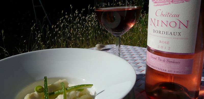 Cannelloni de courgettes au maigre de l’estuaire et son Château Ninon Bordeaux Rosé 2012