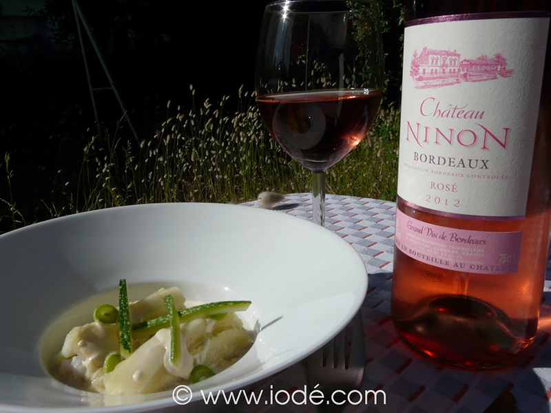 Cannelloni de courgettes au maigre de l’estuaire et son Château Ninon Bordeaux Rosé 2012