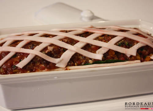 Wild boar terrine with chestnuts and cranberries