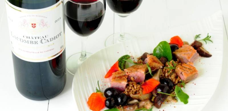 Filet de Canard à la Forestière, Petit Epeautre et Raisins
