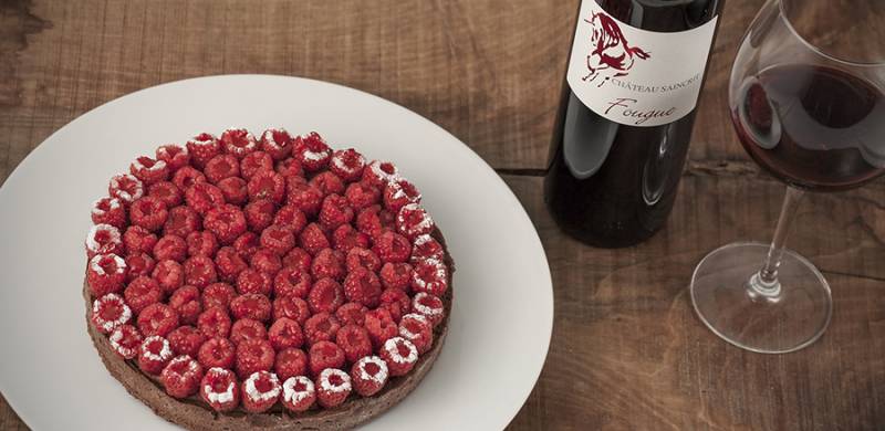 Aquitaine tarte (dark chocolate, raspberries and red pepper)